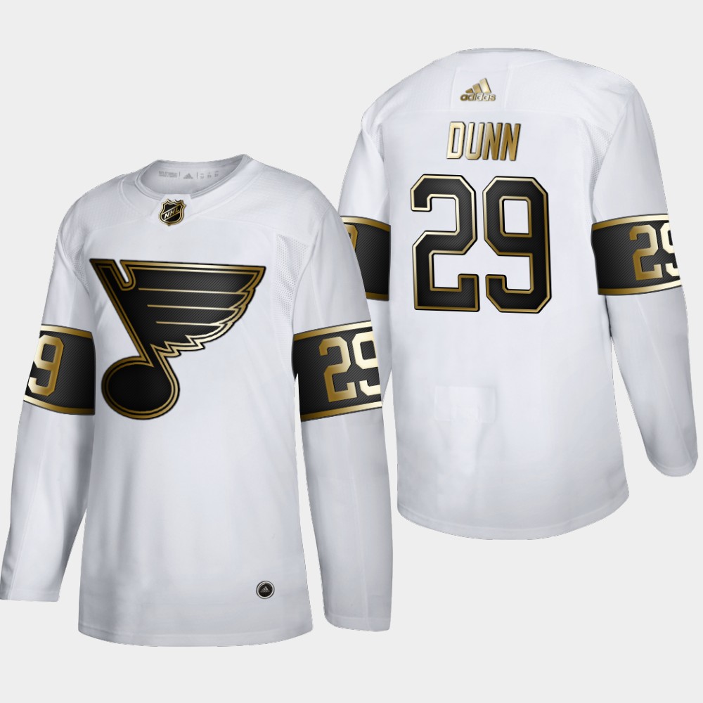 St. Louis Blues #29 Vince Dunn Men Adidas White Golden Edition Limited Stitched NHL Jersey
